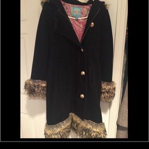 TRACY REESE WOOL AND FUR MILITARY COAT